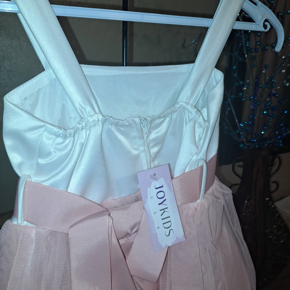 Elegant Pink and White Kids Dress